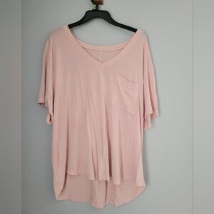American Eagle Soft & Sexy Short V-Neck Sleeve Size XL Pink